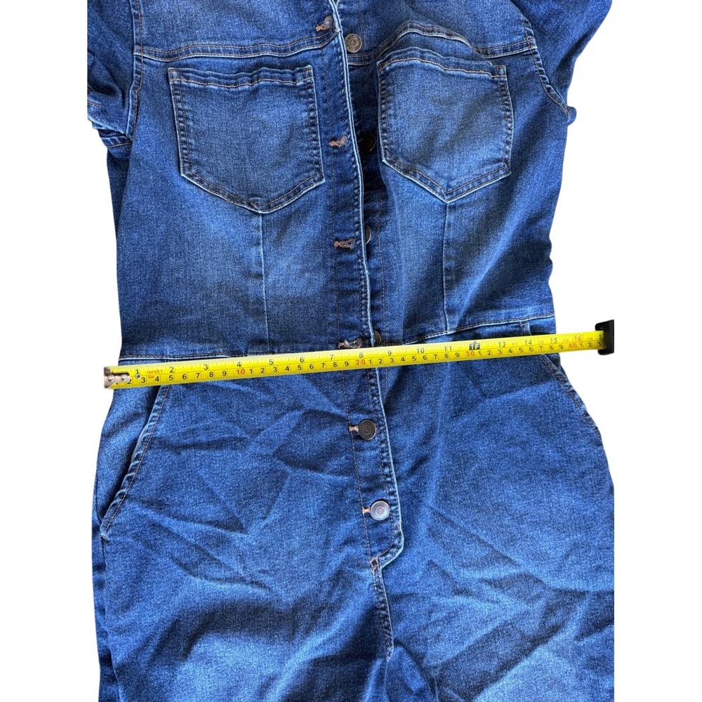 Celebrity Pink Dark Wash Denim Jumpsuit Utility Boiler Suit M - Picture 6 of 7